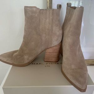 Marc Fisher Tan Suede Ankle Boot